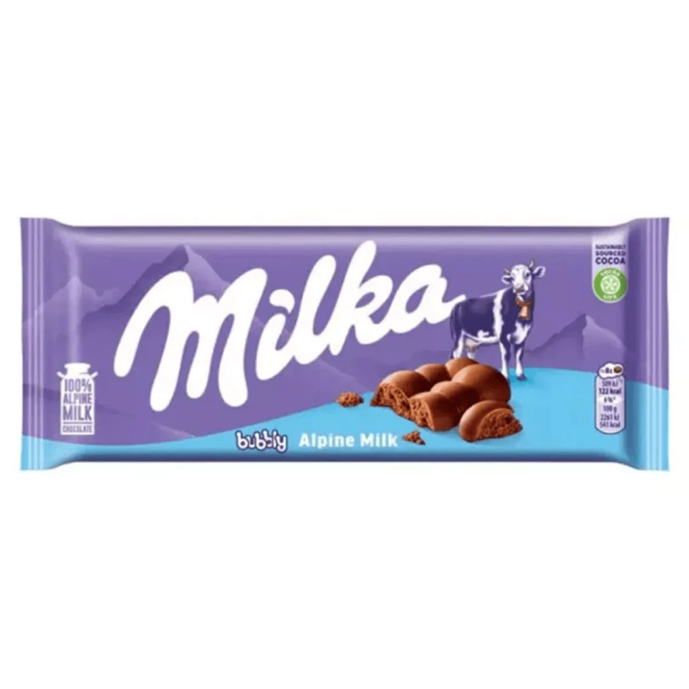 ميلكا شوكولاته محشو بالفقاعات 90جم